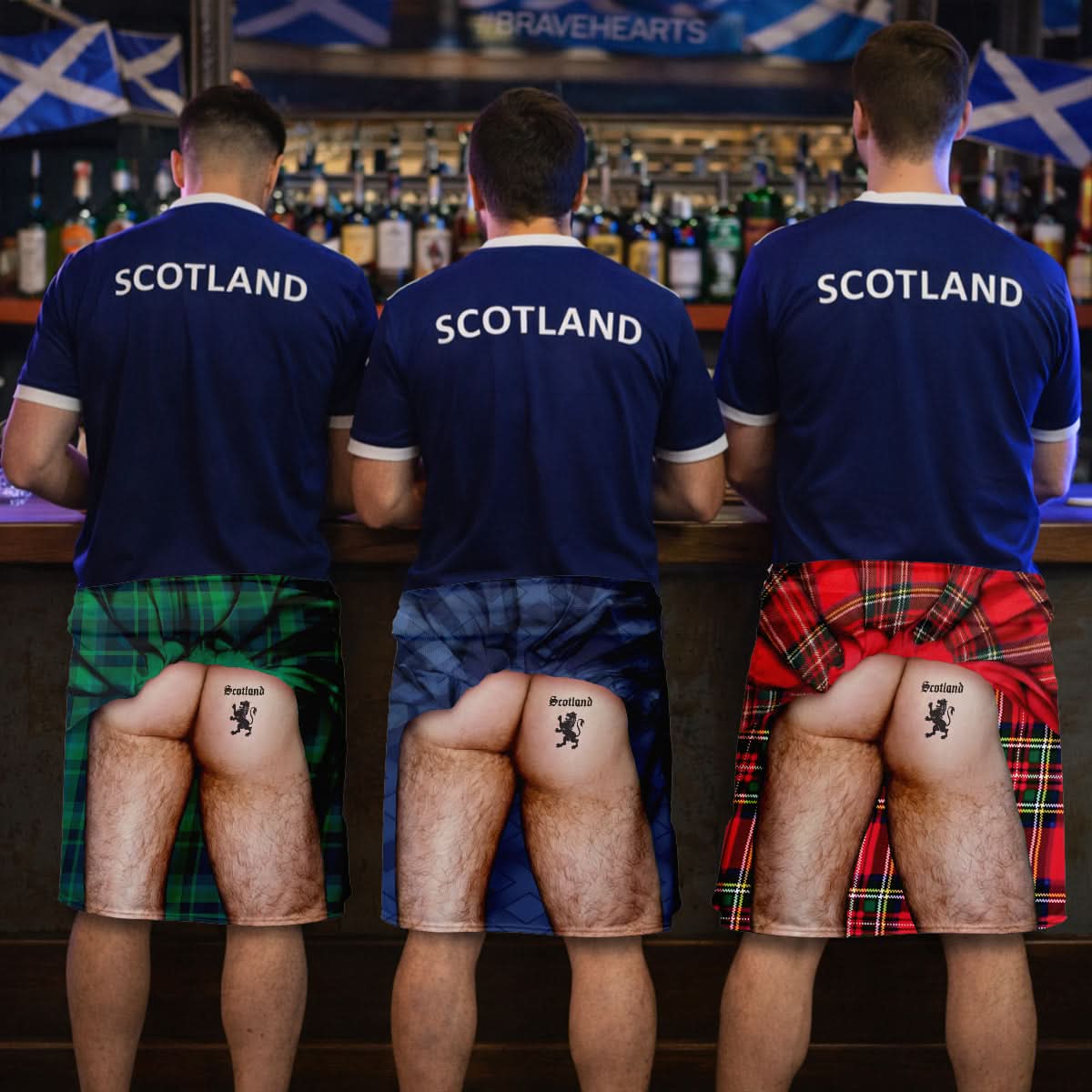 Black Watch Tartan (Exposed Behind) - Novelty Kilt