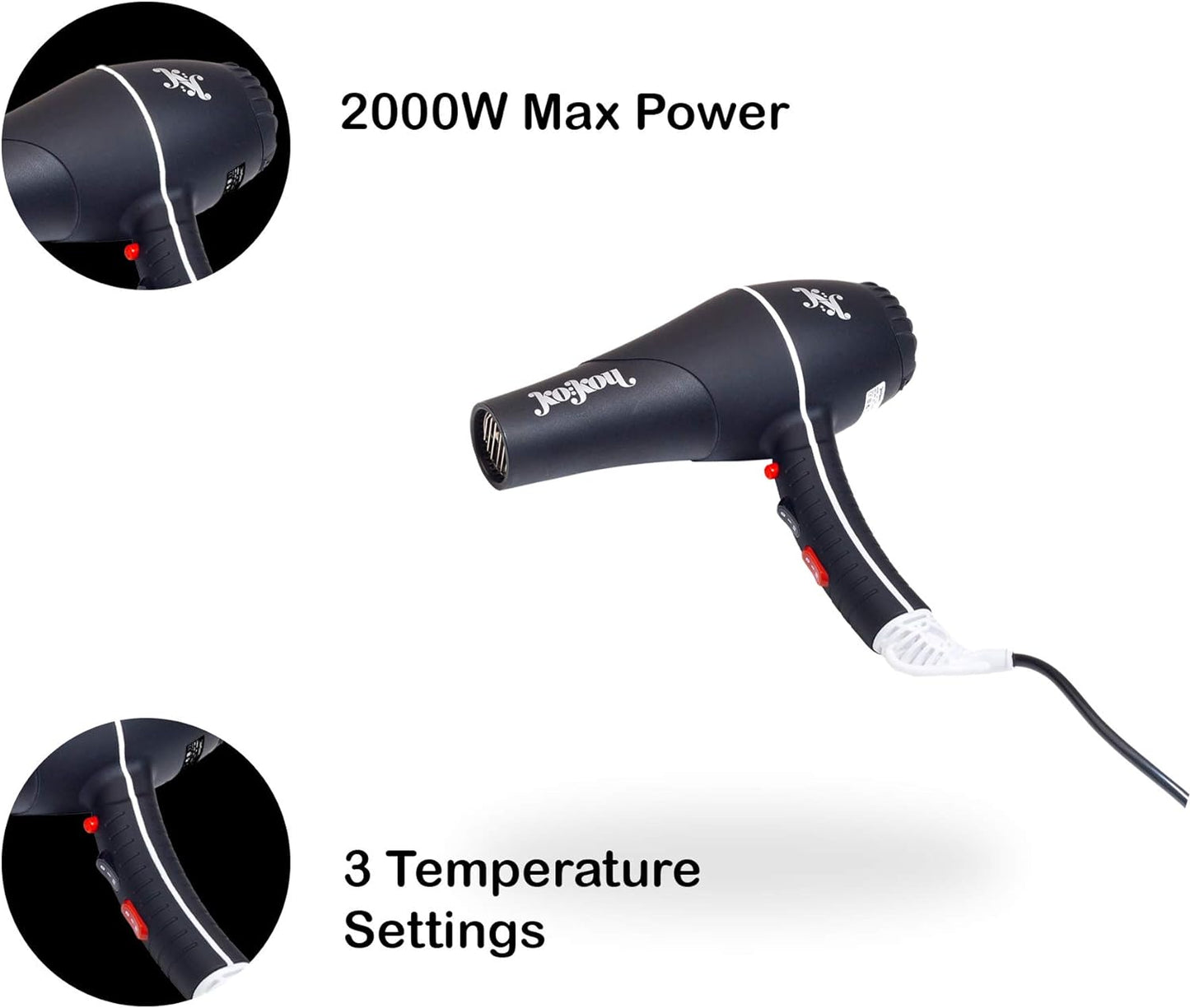 Kokou Ionic Turbo Professional Hair Dryer - Fast Drying & Frizz-Free Shine for Salon-Quality Results - 2000W