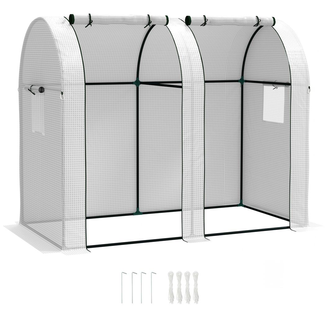 Outsunny Tomato Greenhouse with 2 Roll-up Doors, 185 x 94 x 150cm