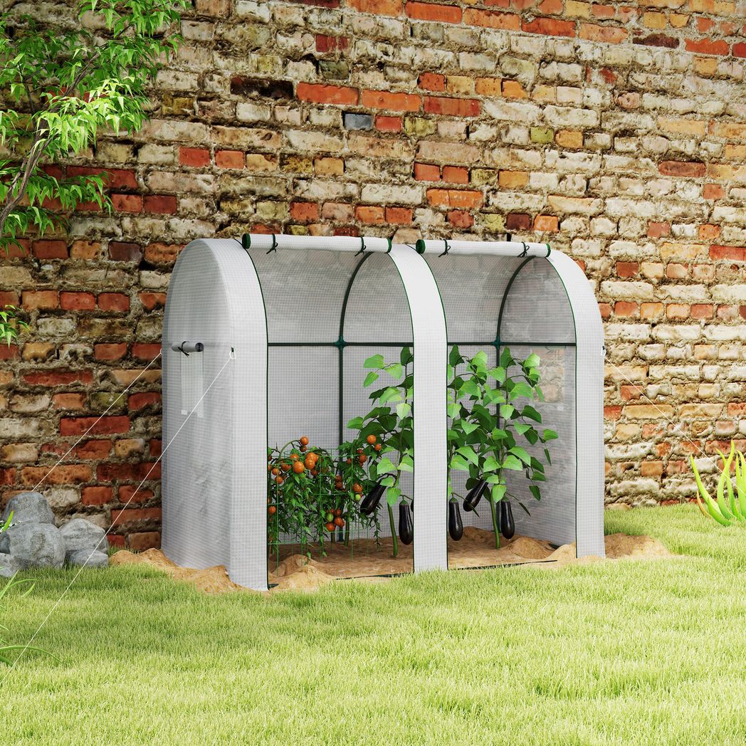 Outsunny Tomato Greenhouse with 2 Roll-up Doors, 185 x 94 x 150cm