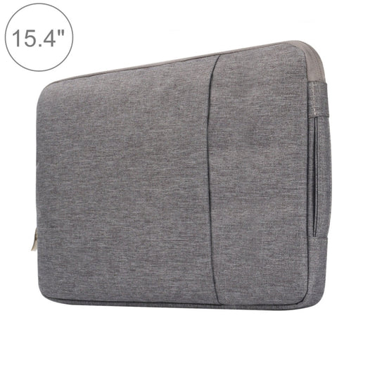 15.4 inch Universal Fashion Soft Laptop Denim Bags Portable Zipper Notebook Laptop Case Pouch for MacBook Air / Pro, Lenovo and other Laptops, Size: 39.2x28.5x2cm, 15.4 inch Grey, 15.4 inch Dark Blue, 15.4 inch Black