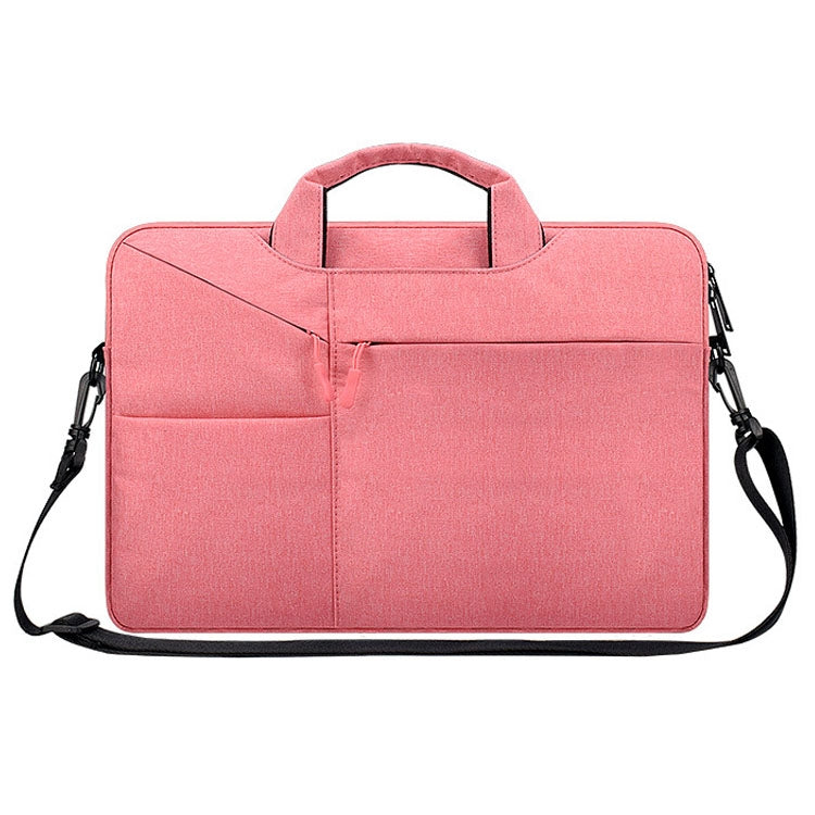 ST02S Waterproof Tear Resistance Hidden Portable Strap One-shoulder Handbag for 14.1 inch Laptops, with Suitcase Belt, ST02S 14.1 inch Navy Blue, ST02S 14.1 inch Black, ST02S 14.1 inch Dark Gray, ST02S 14.1 inch Pink, ST02S 14.1 inch Light Grey