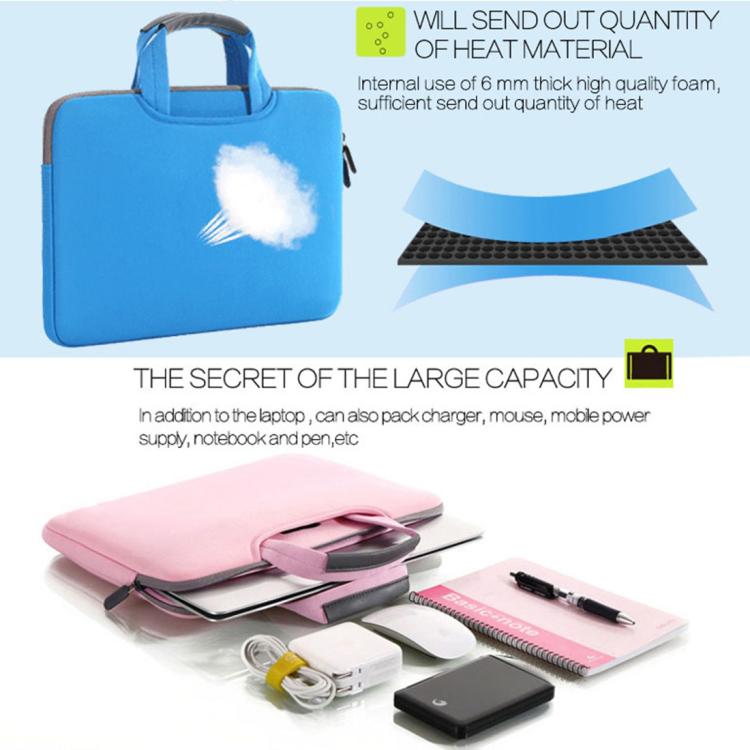 12 inch Portable Air Permeable Handheld Sleeve Bag for MacBook, Lenovo and other Laptops, Size:32x21x2cm, 12 inch Magenta, 12 inch Blue, 12 inch Grey, 12 inch Green, 12 inch Pink, 12 inch Black