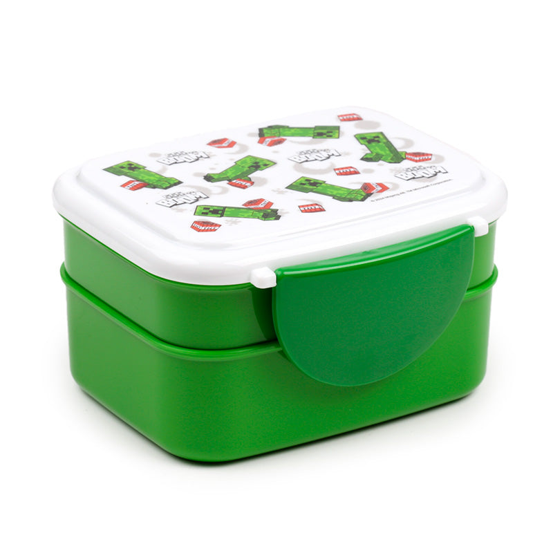 Minecraft SSS��� Boom Clip Lock Stacked Bento Lunch Box with Cutlery
