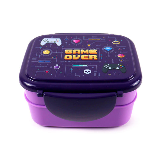 Game Over Clip Lock Stacked Bento Lunch Box with Cutlery
