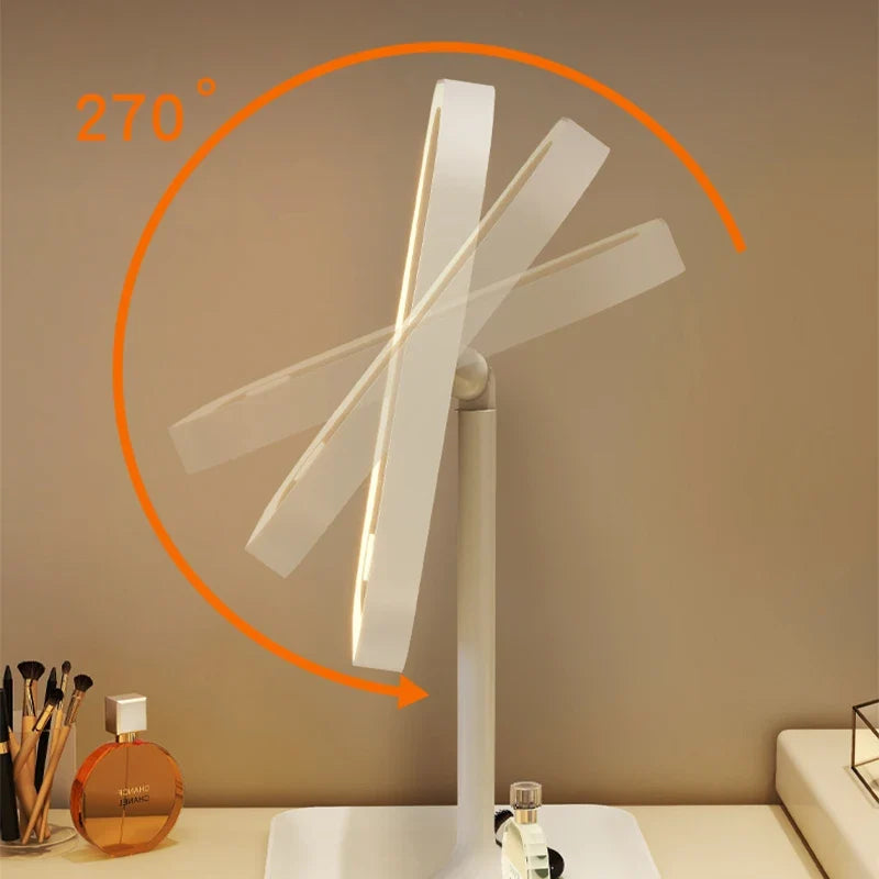 Modern LED Desktop Vanity Mirror – 3 Colour Light Touch Control Makeup Mirror