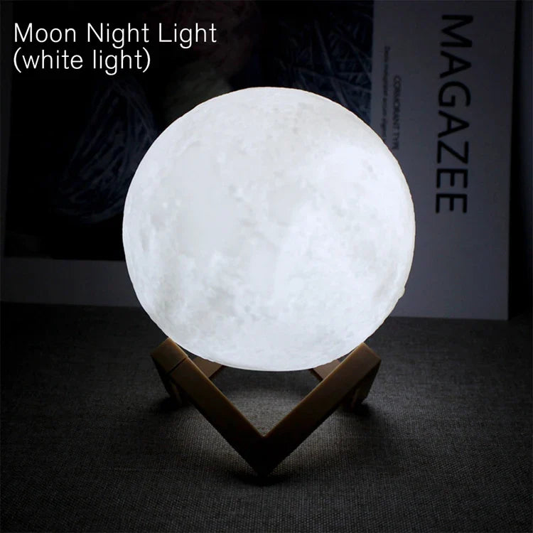 LED Moon Galaxy Night Light - Book Light, Moon Lamp, Bedroom Décor, Indoor Ambient Lighting