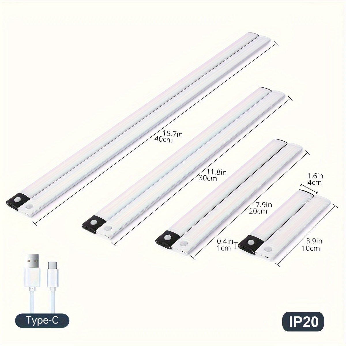 LED Motion Sensor Cabinet Light - USB Rechargeable, Wireless Strip for Cupboard & Kitchen