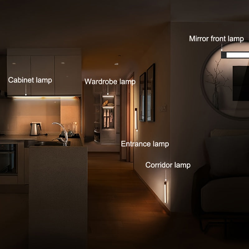 LED Motion Sensor Cabinet Light - USB Rechargeable, Wireless Strip for Cupboard & Kitchen