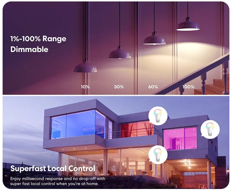 LED Smart Bulb - 16 Colours with Remote Control, Dimmable Multicolour Smart Light for Home Atmosphere & Mood Lighting