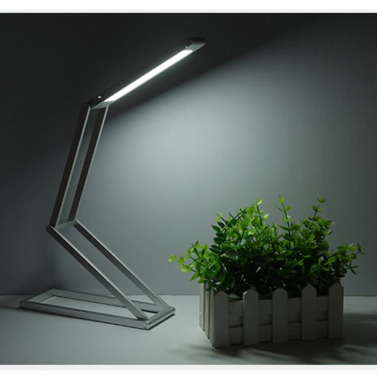 LED Desk Lamp 3W Folding Adjust USB Charging Eye Protection Table Lamp(Silver)