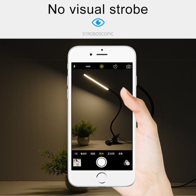 LED Desk Lamp 8W Folding Adjustable USB Charging Eye Protection Table Lamp, USB Charge Version(Black)