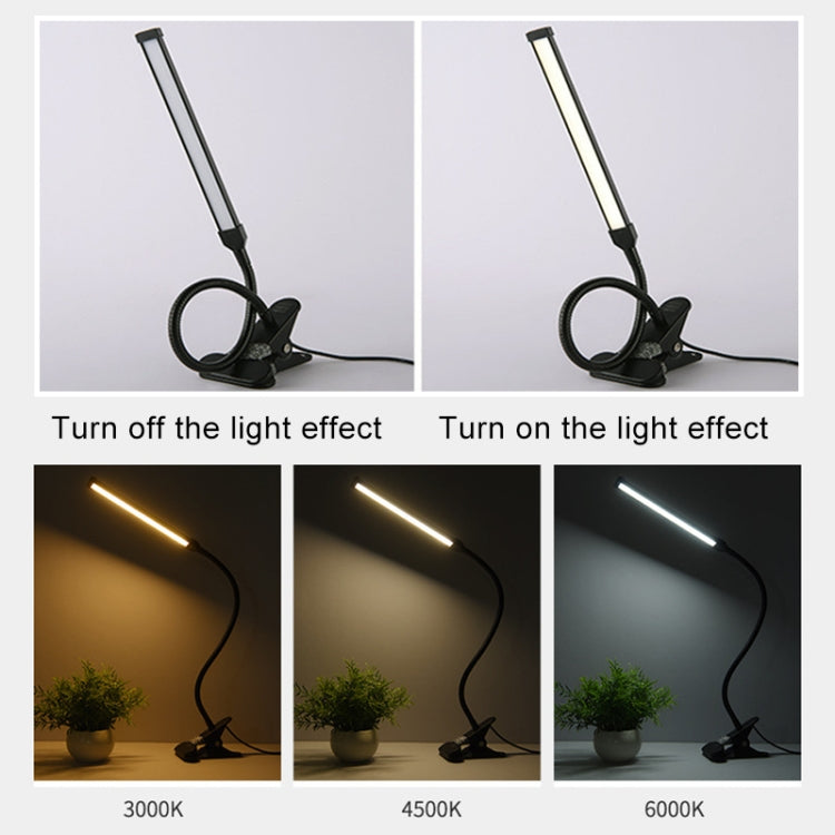LED Desk Lamp 8W Folding Adjustable USB Charging Eye Protection Table Lamp, USB Charge Version(Black)
