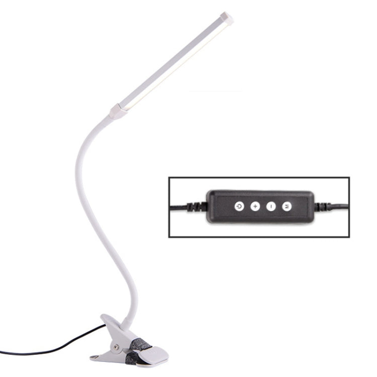 LED Desk Lamp 8W Folding Adjustable USB Charging Eye Protection Table Lamp, USB Charge Version(White)