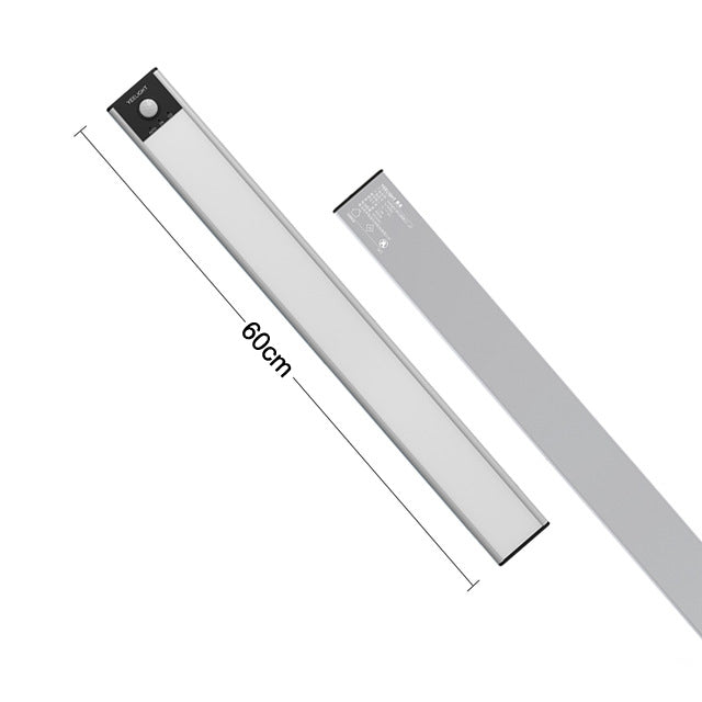 60cm Original Xiaomi Youpin YEELIGHT LED Smart Human Motion Sensor Light Bar Rechargeable Wardrobe Cabinet Corridor Wall Lamps(Silver)