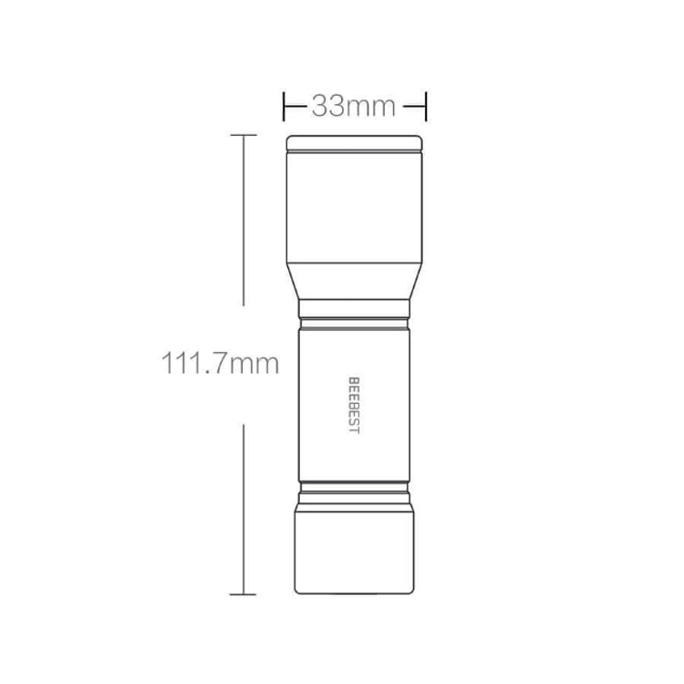 Original Xiaomi Youpin BEEBEST Portable Flashlight，Support Three-gear Mode(Black)