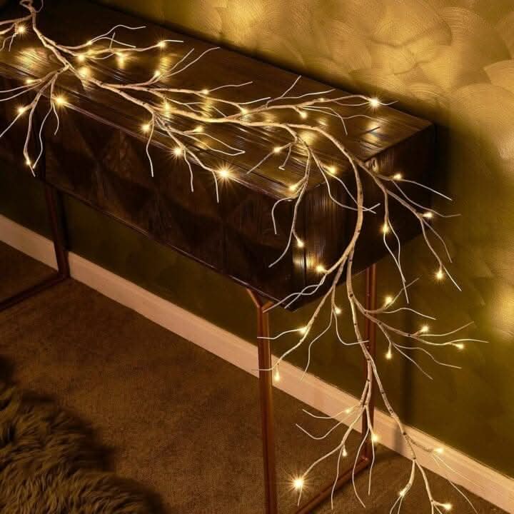 6ft LED Artificial Birch Garland Battery Operated Twig Decoration