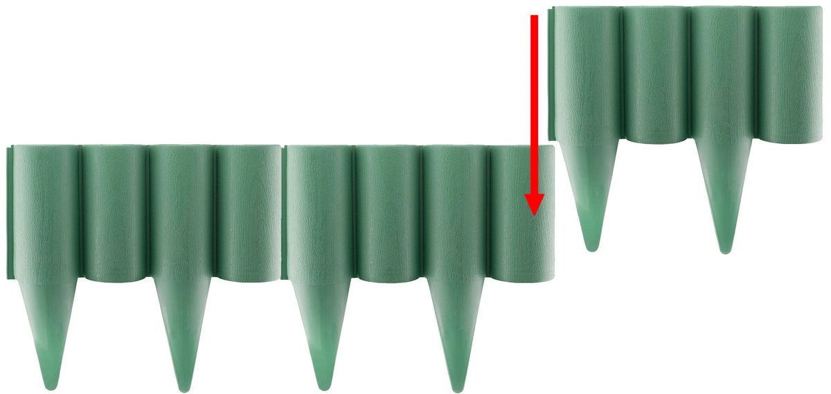 Lawn Edging, Plastic Palisade Wood Effect, 2.5m Box, Green