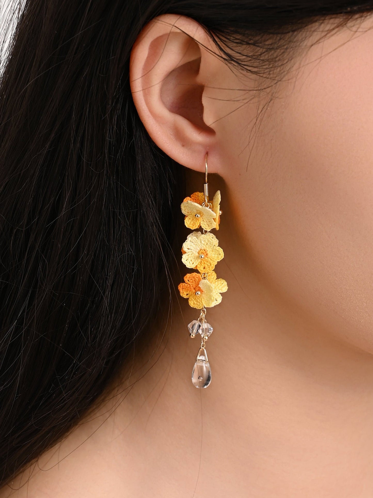Blossoming Micro-Crochet Forget-Me-Not Earring Danglers – Tiny Flowers, Big Elegance