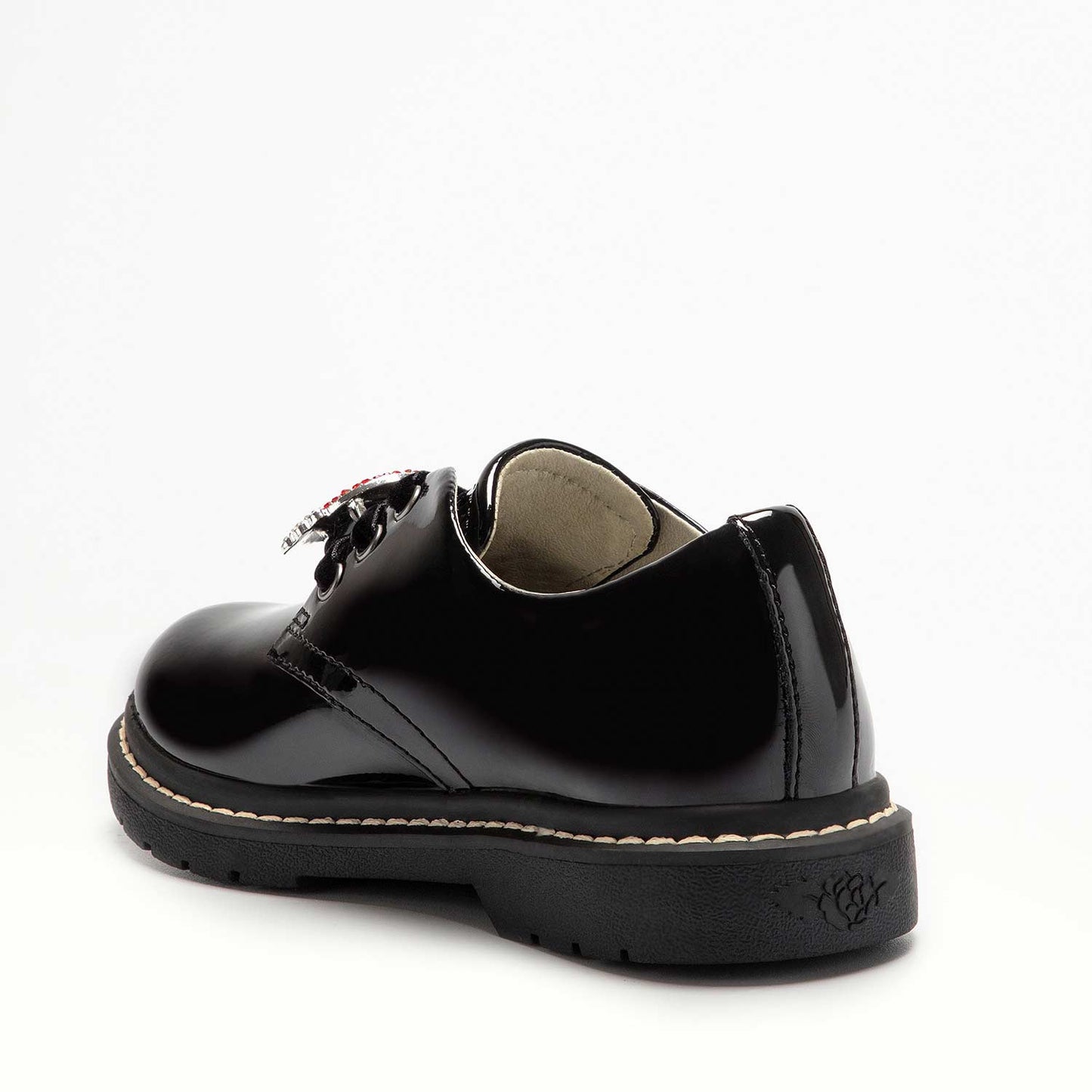 Lelli Kelly Leah Chunky  Lace Up School Shoes Patent Miss LK - NO RAINBOW CHARM