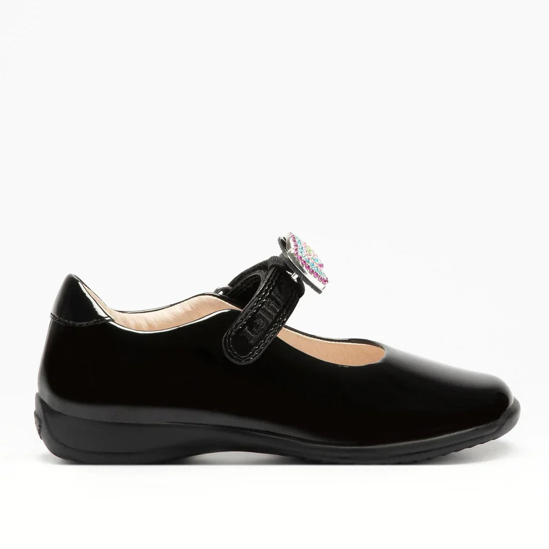 Lelli Kelly Erin 2 Bow Black Patent School Shoes  Girls Removable Bows