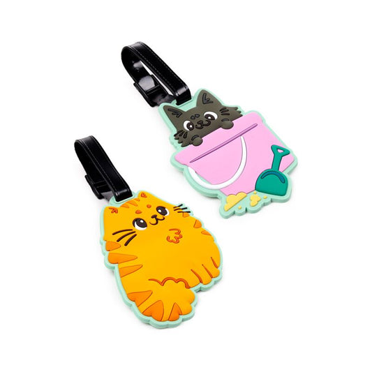 PVC Luggage Tag Set of 2 - Beans & Co Cats