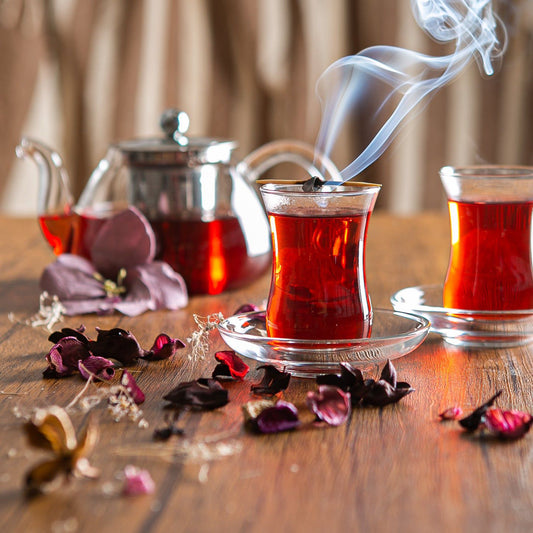 115ml Klasik Embossed Glass Turkish Tea Cups - Pack of Six