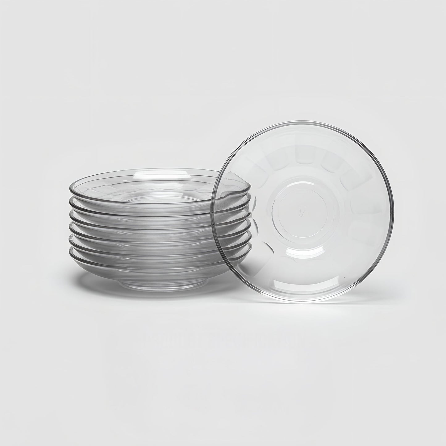 10cm Klasik Embossed Glass Turkish Tea Cup Saucers - Pack of Six