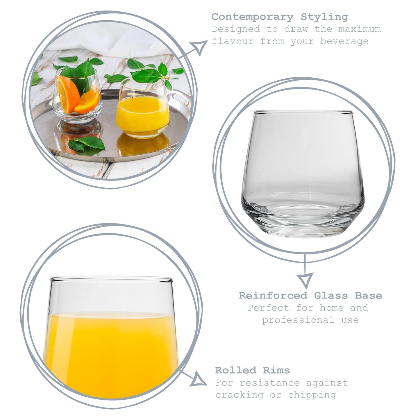 345ml Lal Whisky Glasses - Pack of Six