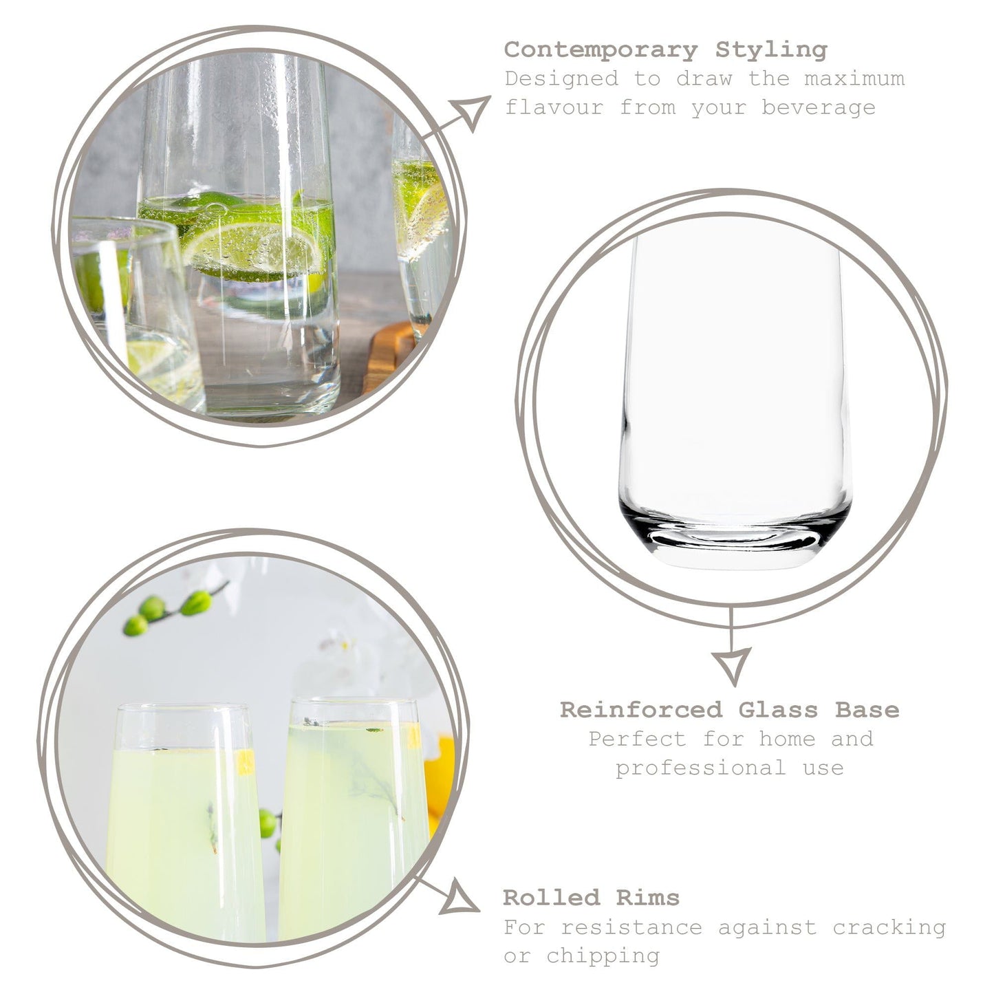 480ml Lal Highball Glasses - Pack of Six