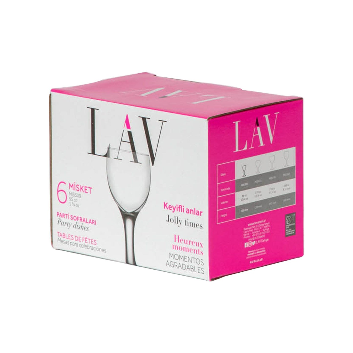 55ml Misket Sherry Glasses - Pack of Six
