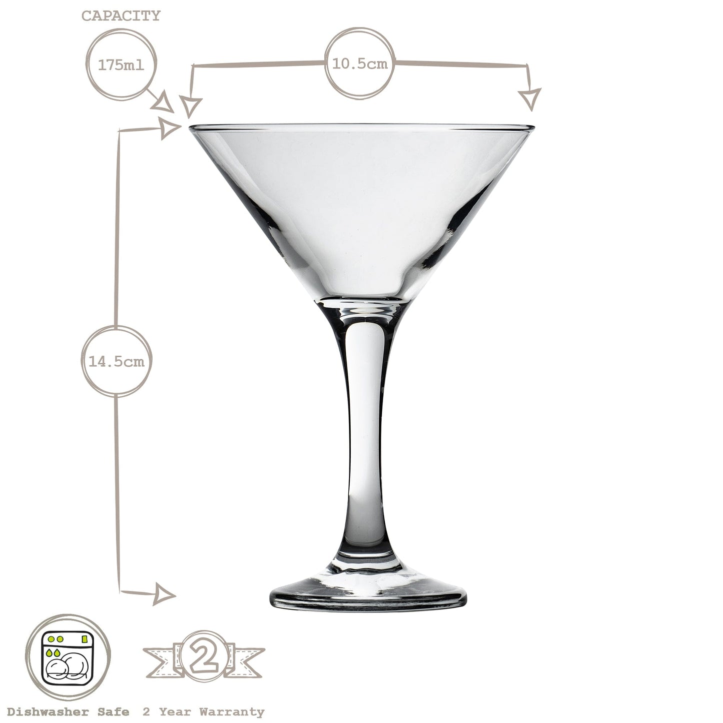 175ml Misket Espresso Martini Glasses - Pack of Six