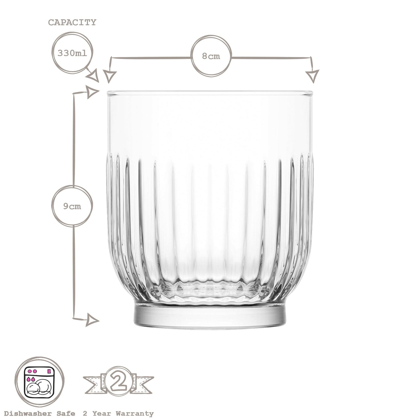 330ml Tokyo Whisky Glasses - Pack of Six