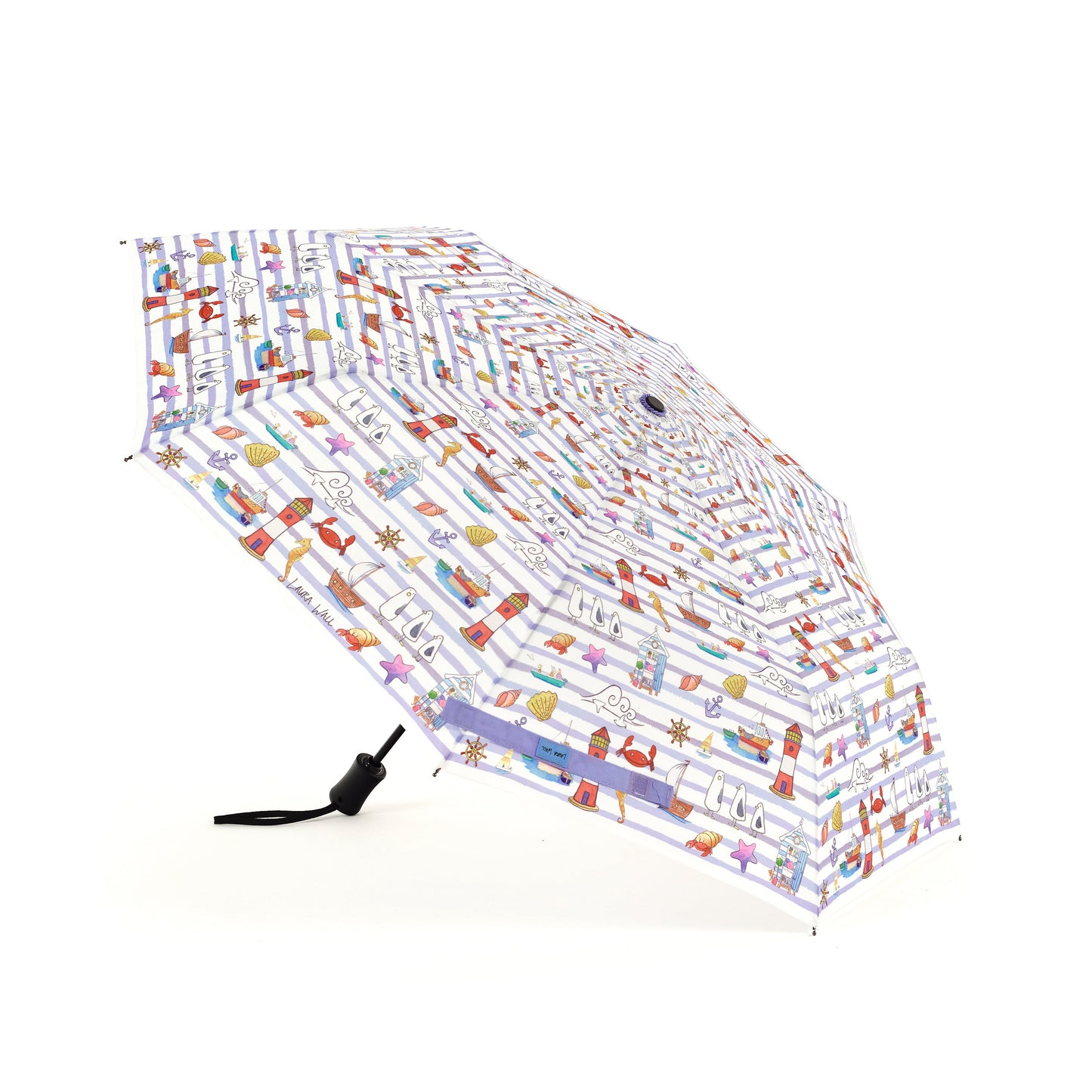 Laura Wall Stripes Design Folding Umbrella