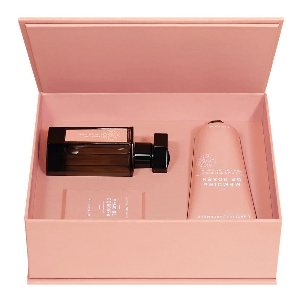 L'Artisan Parfumeur Mémoire de Roses Gift Set: EDP Spray 50ml + Soap 25g + Hand Cream 65ml Unisex Fragrance