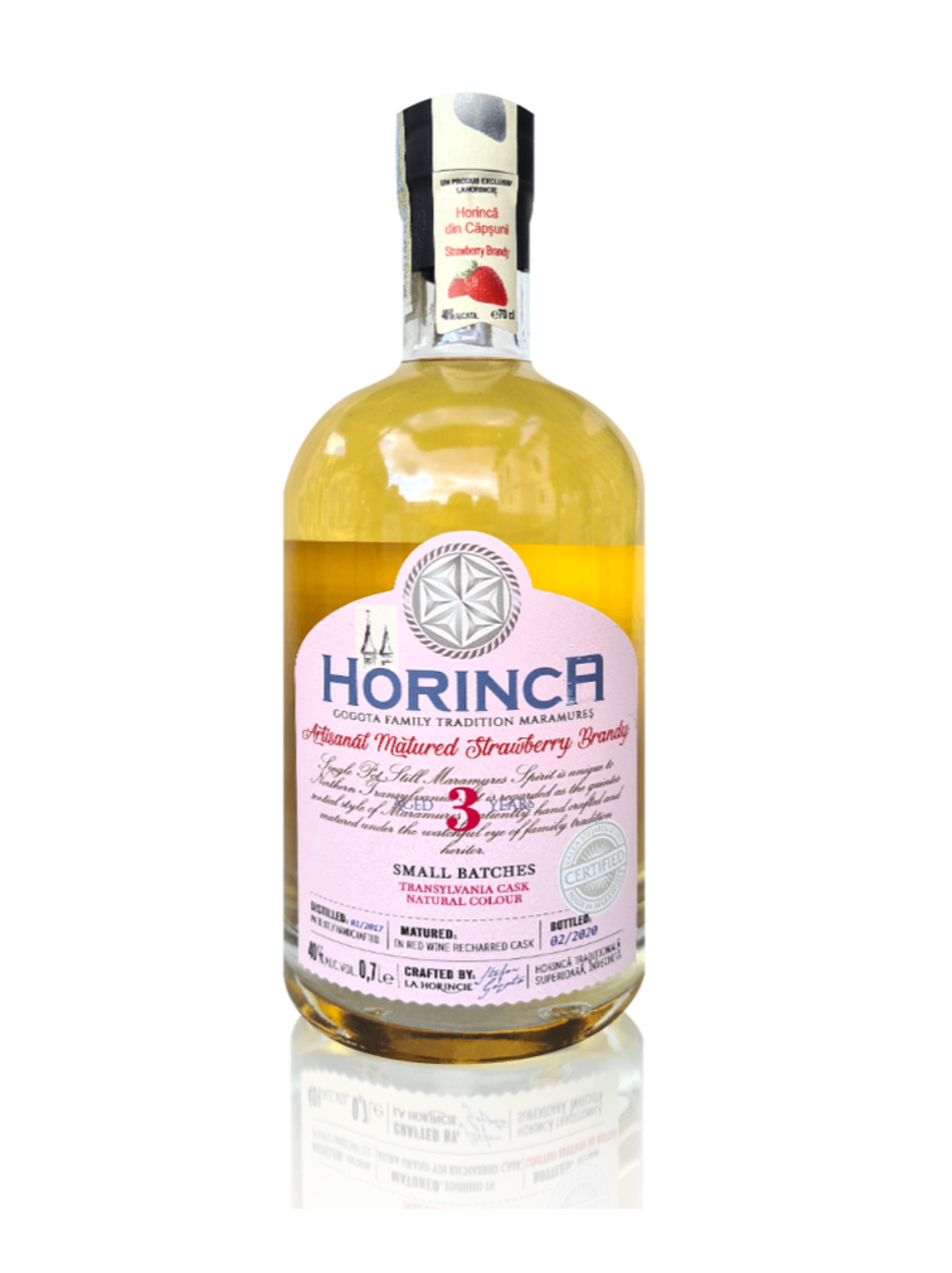 La Horincie Superior Strawberry Brandy Aged 3 Years (Horinca capsuni) 700ml