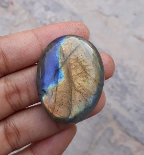 63ct Labradorite Cabochon - Spectrolite- Black Moon Stone - 37x29mm