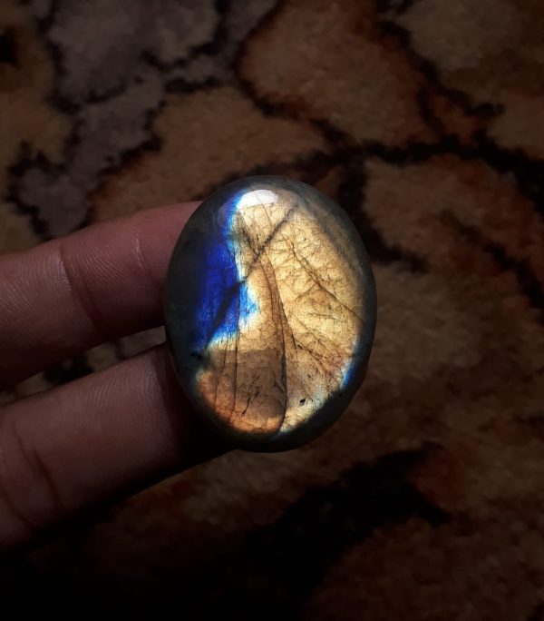 63ct Labradorite Cabochon - Spectrolite- Black Moon Stone - 37x29mm