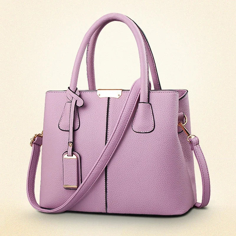 Ladies Large Tote Bag PU Leather Square Shoulder Crossbody Handbag Travel Bag