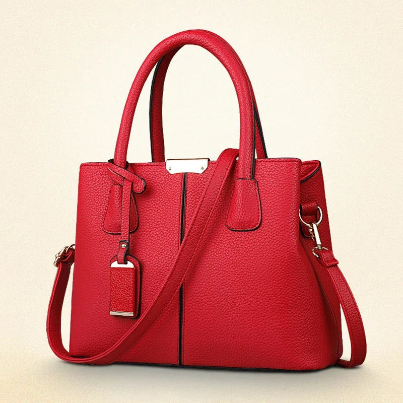 Ladies Large Tote Bag PU Leather Square Shoulder Crossbody Handbag Travel Bag