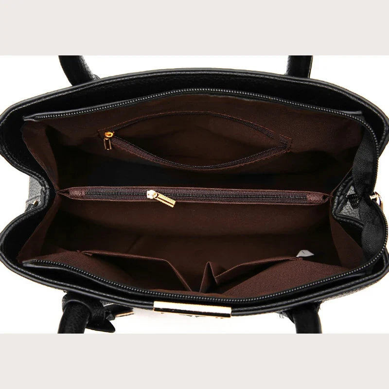 Ladies Large Tote Bag PU Leather Square Shoulder Crossbody Handbag Travel Bag