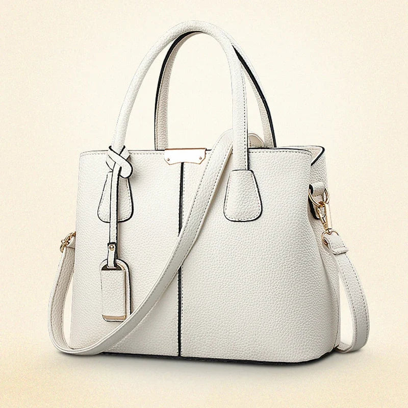 Ladies Large Tote Bag PU Leather Square Shoulder Crossbody Handbag Travel Bag