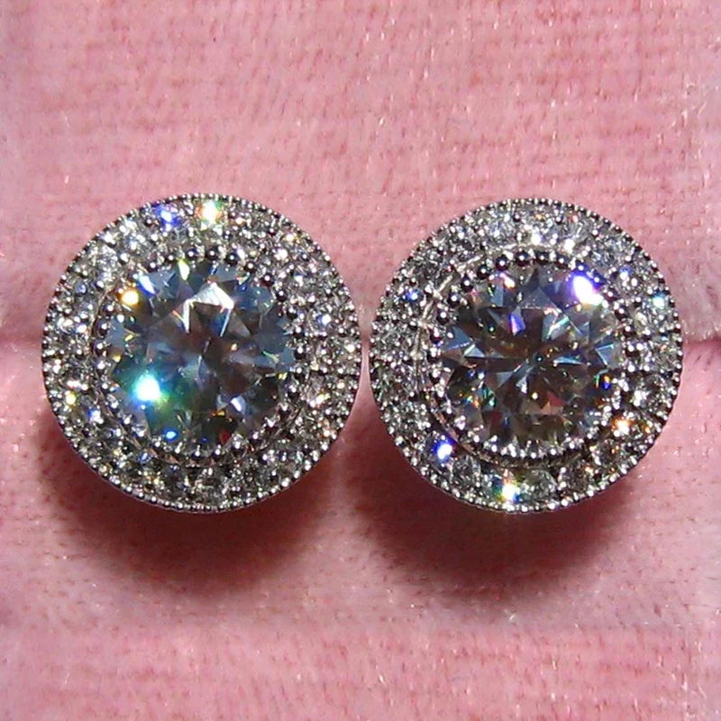 Small Round CZ Stud Earrings for Women – Ladies Jewellery Earring Pair Elegant