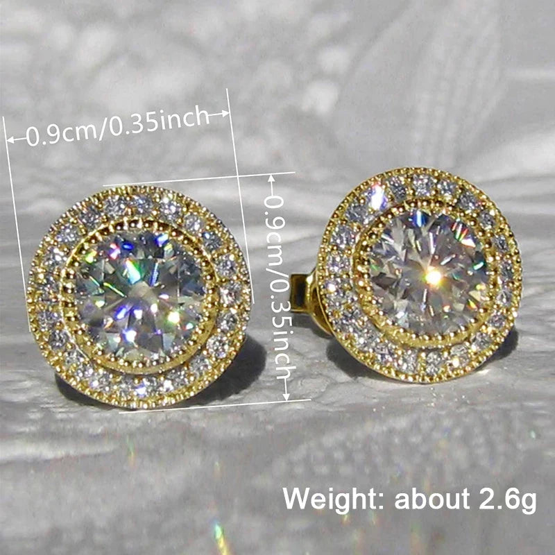 Small Round CZ Stud Earrings for Women – Ladies Jewellery Earring Pair Elegant