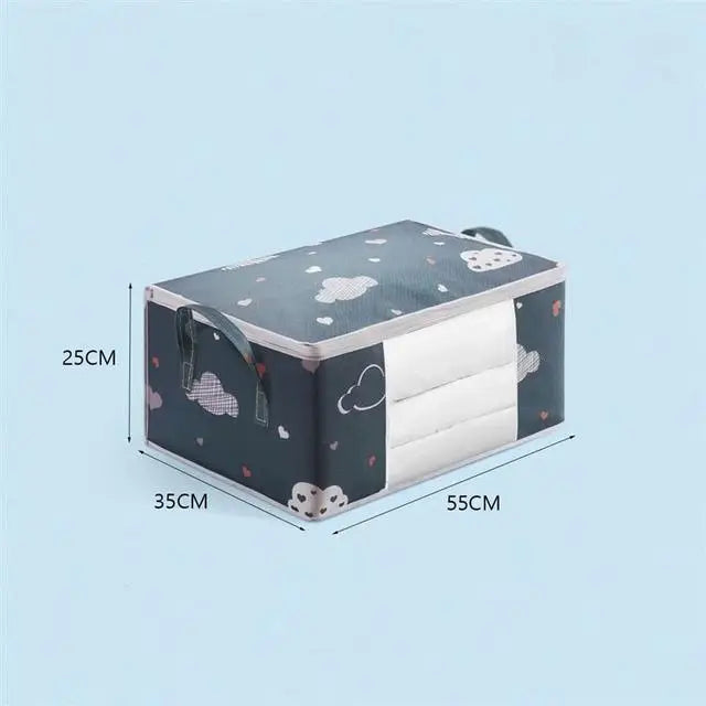 Large Capacity Foldable Clothes Storage Bag Organizer - Ideal for Blankets, Bedding and Seasonal Storage