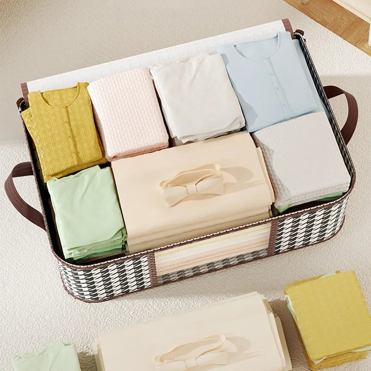 Large Capacity Foldable Storage Box with Handles - Portable Clothes Organiser for Home