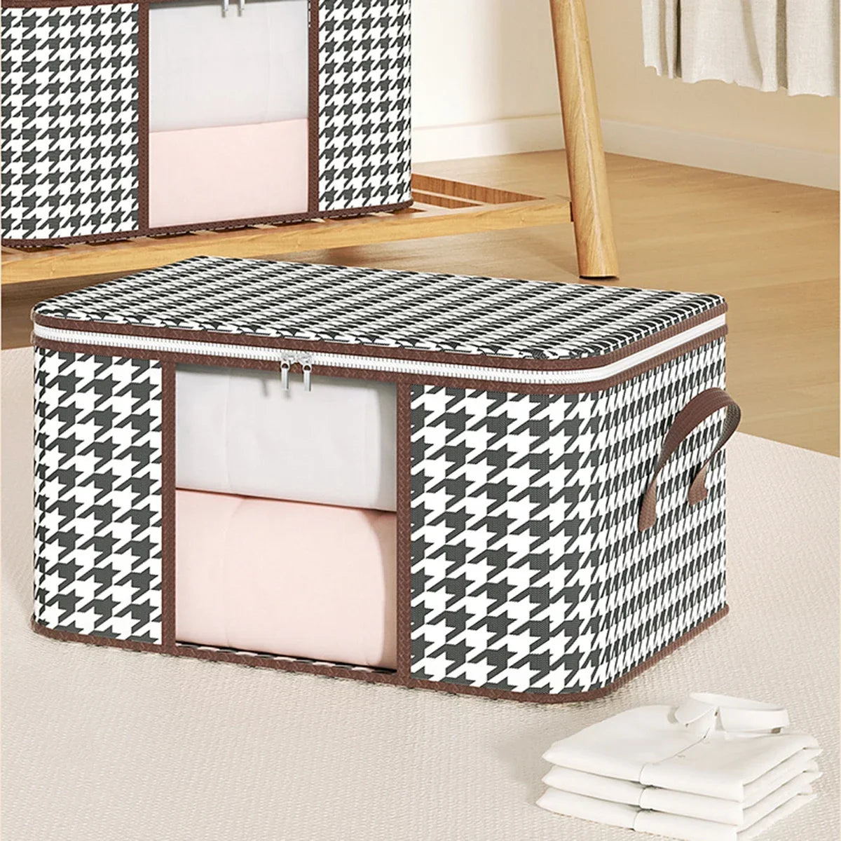 Large Capacity Foldable Storage Box with Handles - Portable Clothes Organiser for Home