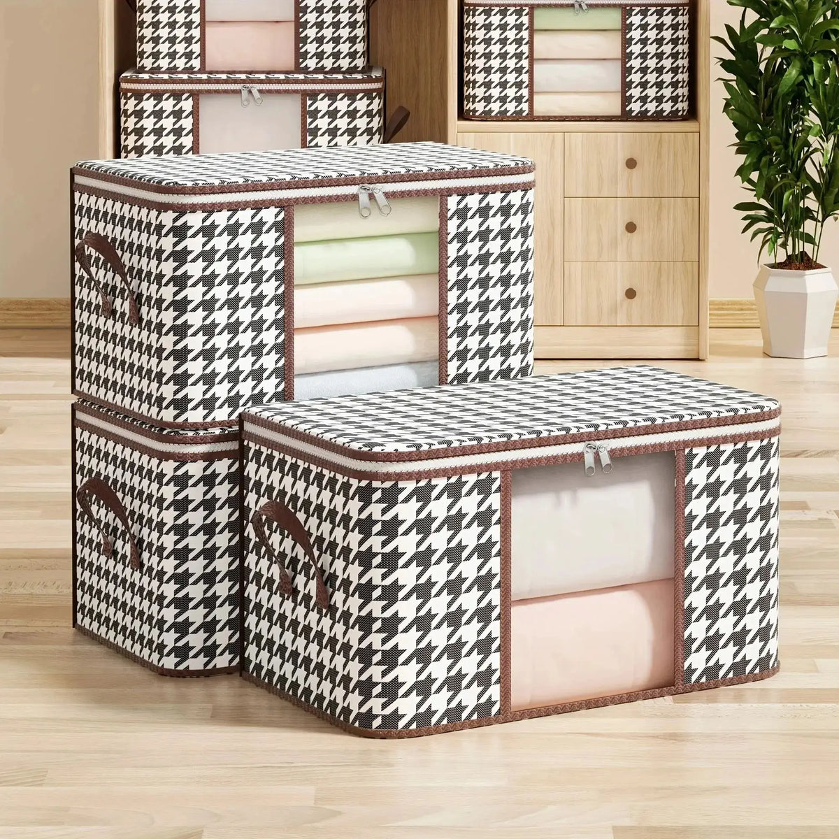 Large Capacity Foldable Storage Box with Handles - Portable Clothes Organiser for Home