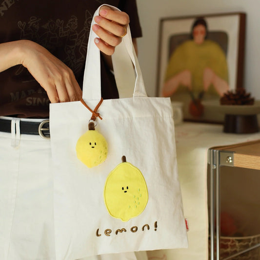 Daily White | Lemon Canvas Bag