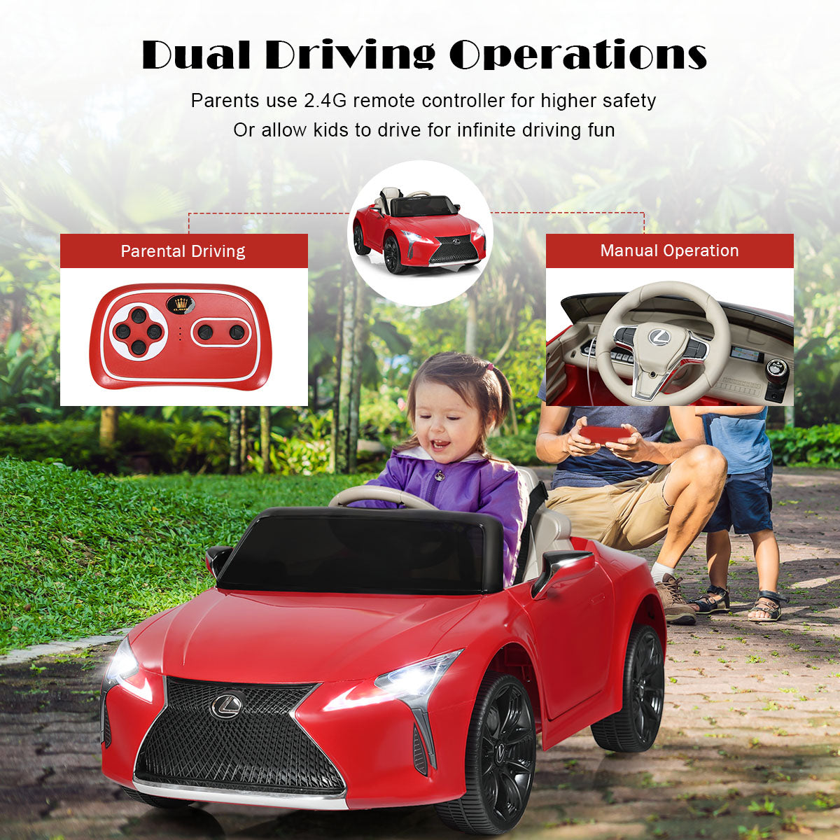 Lexus Official Licensed Electric Ride on Car with Remote Control-Black
